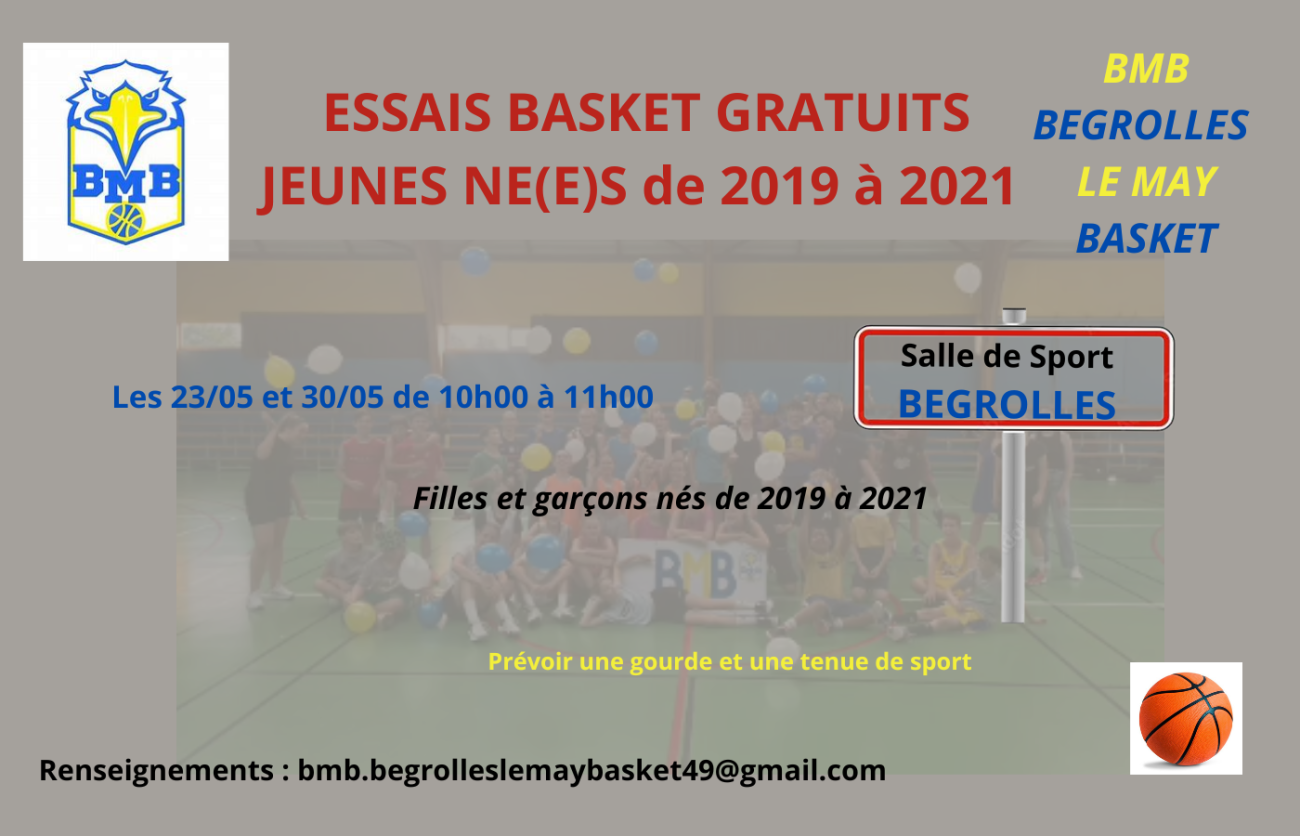 ESSAIS GRATUITS BASKET JEUNES NES DE 2019 à 2021